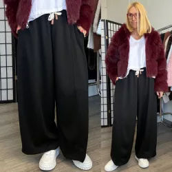 Rosalie bőszárú gumis derekú nadrág 2115-fekete