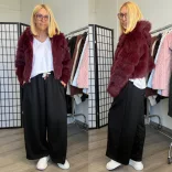 Rosalie bőszárú gumis derekú nadrág 2115-fekete
