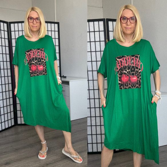 Nikole Cherry rövidujjú  zsebes tunika 585 - benettonzöld