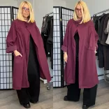 Lux Luna átmeneti elegáns kabát 53334-bordó