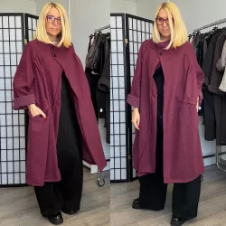 Lux Luna átmeneti elegáns kabát 53334-bordó