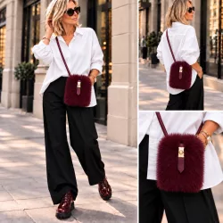 Eliz szőrme táska 0628-burgundy