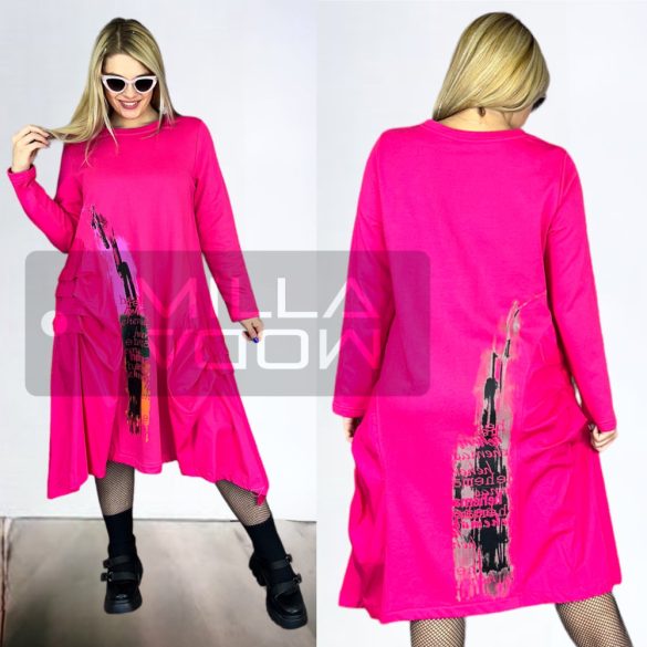 Milla pamut-vászon ruha 0644-e -pink 