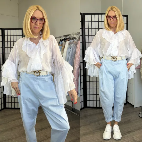 H Trend fodros ujjú ing 2837-fehér