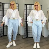 H Trend fodros ujjú ing 2837-fehér