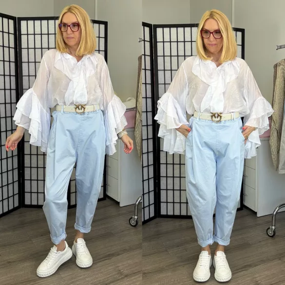 H Trend fodros ujjú ing 2837-fehér