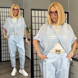 Belina csavart horgolt felső 72823-világoskék