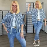 Adelaide csíkos len ing 25c1481 - kék-fehér