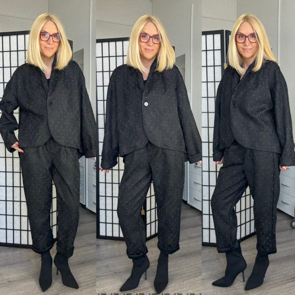 Lux Luna strasszos, csipkés 2 részes szett 51199 - fekete