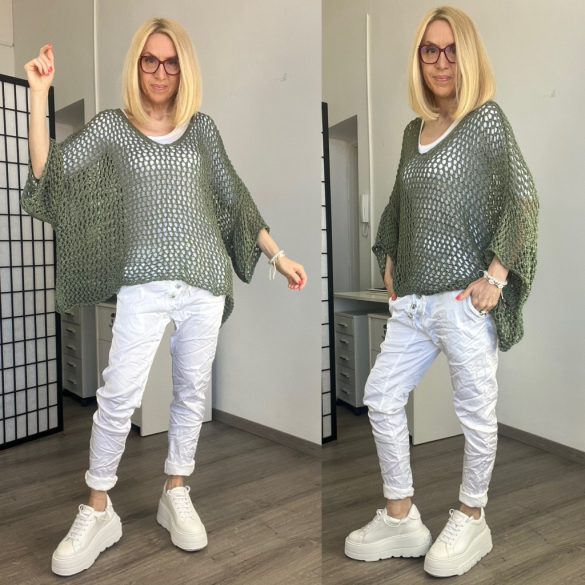Sea horgolt felső - khaki