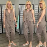 Mandy nadrág mellénnyel 7135-7048-taupe