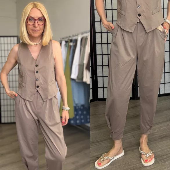 Mandy nadrág mellénnyel 7135-7048-taupe