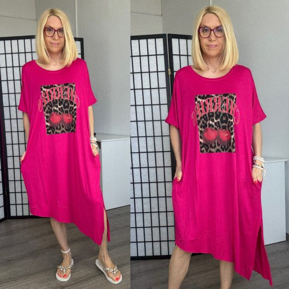 Nikole Cherry rövidujjú  zsebes tunika 585 - pink