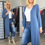 Alice hosszú ujjú kardigán  9539 - farmerkék