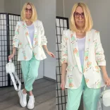 ELSA Teddy mintás blézer 2208 - zöld
