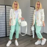 ELSA Teddy mintás blézer 2208 - zöld