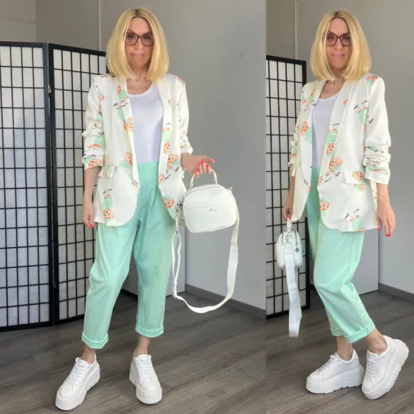 ELSA Teddy mintás blézer 2208 - zöld