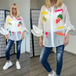 Zeta Otto peace fodros ujjú ing 15985/212 - fehér