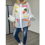 Zeta Otto peace fodros ujjú ing 15985/212 - fehér