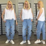 S Woman szegecses ballon farmer SW1833 - világoskék