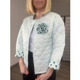 Steppelt pöttyös betétes blézer rózsával -menta