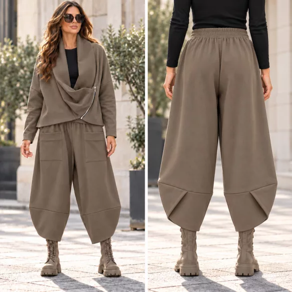 Astra zsebes szövet nadrág K26210-taupe