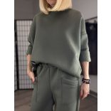 Natura bélelt pamut nadrág oversize felsővel 6170-6171- khaki