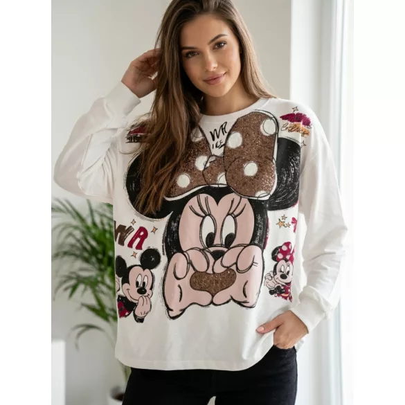 Minnie pamut felső 3558-fehér