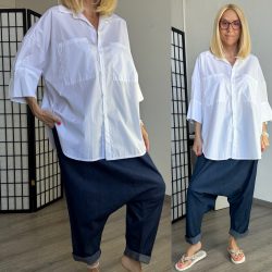 Miho's 3/4-es ujjú pamut ing R02033 - fehér