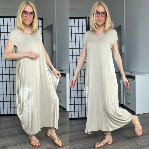 Dorothy batikolt pamut ruha 753-bézs