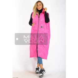 Classic oldalán cippes kapucnis mellény NAGYMÉRET-pink