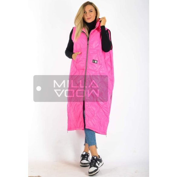 Classic oldalán cippes kapucnis mellény NAGYMÉRET-pink