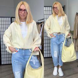   Aloé ingnyakas felső pamut betéttel BW6137 -világossárga