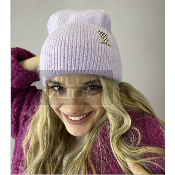 Bear kötött sapka H-012 - lila