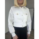 Vopse arany patentos crop bőrdzseki V6398-fehér