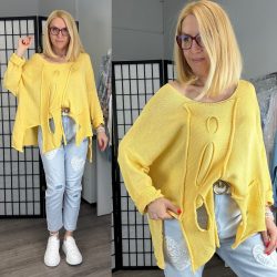 Nona hosszú ujjú kötött felső -sárga