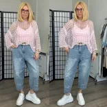 Gracia horgolt ejtett vállú női felső  73050 rózsaszín