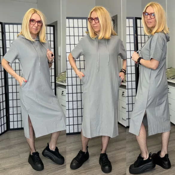 Britni kapucnis tenisz ruha  HM5005-acélkék