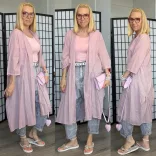 Hillary áttetsző, pamut kardigán 4857 -  púder
