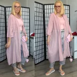 Hillary áttetsző, pamut kardigán 4857 -  púder