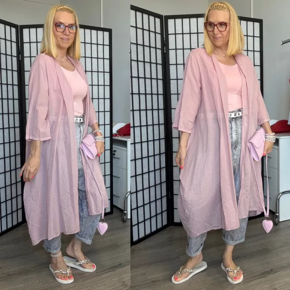 Hillary áttetsző, pamut kardigán 4857 -  púder