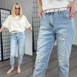 Adoro elasztikus MOM Jeans M7346-világoskék