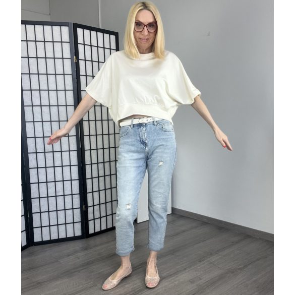 Adoro elasztikus MOM Jeans M7346-világoskék