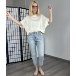 Adoro elasztikus MOM Jeans M7346-világoskék