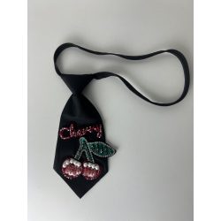 Cherry cipzáras nyakkendő - fekete