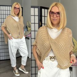 Belina csavart horgolt felső 72823-arany