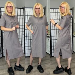 Britni kapucnis tenisz ruha  HM5005-taupe