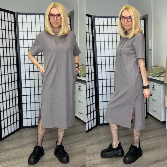 Britni kapucnis tenisz ruha  HM5005-taupe