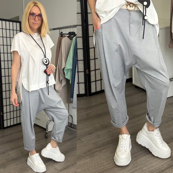 SUN ülepes cipzáros nadrág 6358 - világos szürke