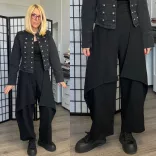 Lux Luna elegáns átlapolt nadrág53400-fekete